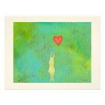 La fille atteignant ou laissant vont art lunatique invitation personnalisable