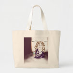 La fille de fleur de pois sac en toile