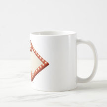 La flèche allume le signe mugs à café