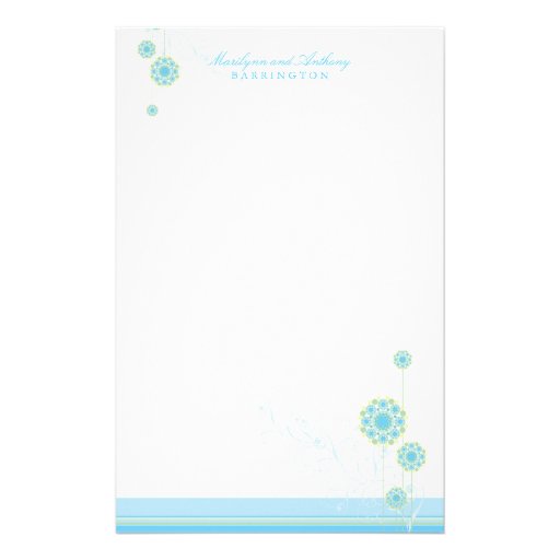 La fleur de neige tourbillonne papeterie faite sur motifs pour papier à lettre