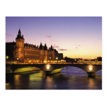 La France, Paris, rivière la Seine et Conciergerie Carte Postale