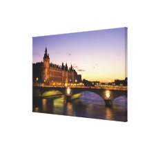 La France, Paris, rivière la Seine et Conciergerie Impression Sur Toile