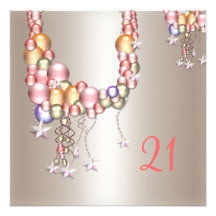 La jolie pêche d'étain perle le 21ème anniversaire invitations personnalisables