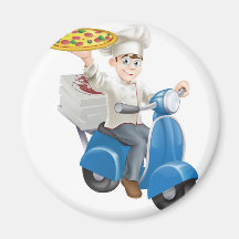 La livraison de vélomoteur de chef de pizza aimant pour réfrigérateur