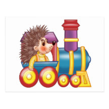 la locomotive et le hérisson cartes postales