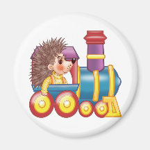 la locomotive et le hérisson magnets pour réfrigérateur