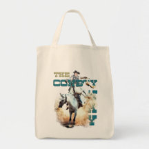 La manière de cowboy - cadeaux et tee - shirt de r sacs fourre-tout