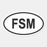 La Micronésie "FSM " Stickers Ovales
