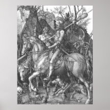 La mort de chevalier d'Albrecht Durer et le diable Posters
