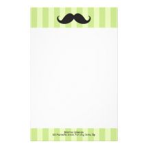 La moustache et les rayures vertes ont personnalis papiers à lettres