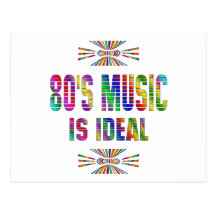 la musique 80s est idéale carte postale