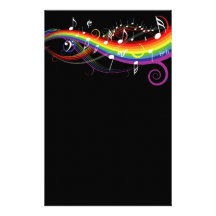 La musique blanche d'arc-en-ciel note la papeterie motifs pour papier à lettre