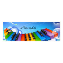 La musique est signet de clavier de la vie carte de visite