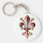 La Nouvelle-Orléans antique métallique Fleur de li Porte-clef