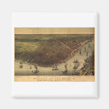 La Nouvelle-Orléans, Louisiane en 1885 Magnets Pour Réfrigérateur