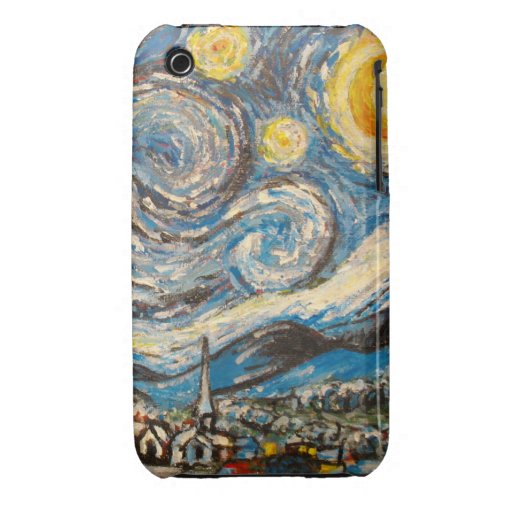 La nuit étoilée Van Gogh peignent la caisse de l'i Coques iPhone 3 Case-Mate