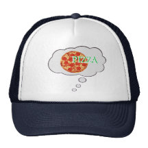 La pensée à la pizza pensent le chapeau de bulle casquettes de camionneur