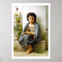 La petite tricoteuse 1882, affiche de Bouguereau