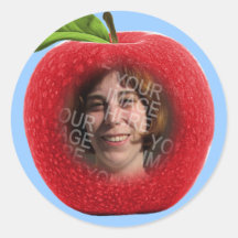 La photo faite sur commande Apple font face Autocollant Rond