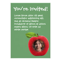 La photo faite sur commande Apple font face Cartons D'invitation Personnalisés