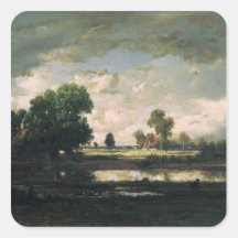 La piscine avec un ciel orageux, c.1865-7 adhésifs
