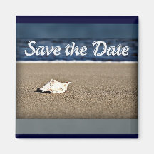 La plage Shell font gagner la date Magnets Pour Réfrigérateur