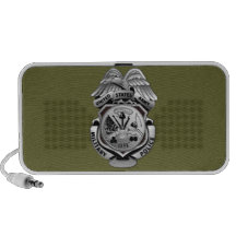La police militaire stylisée Badge Haut-parleurs Mp3