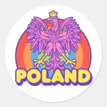 La Pologne Adhésif Rond