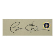 La première SIGNATURE de Barack Obama comme présid Cartes De Visite Personnelles