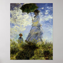 La promenade, Madame avec un parasol Affiche
