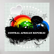 La république centrafricaine fruitée mignonne posters