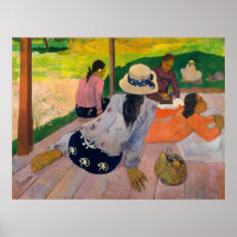 La sièste - Paul Gauguin Affiche