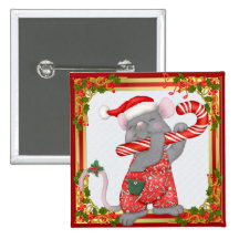 La souris accorde Père Noël - 08 Pin's