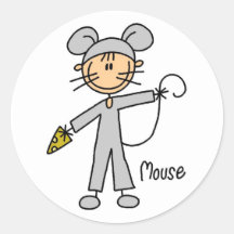 La souris habillent le T-shirts et les cadeaux Adhésifs Ronds