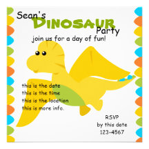 La sucrerie colore Dino Invitation