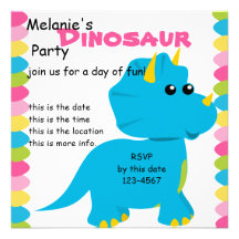 La sucrerie colore Dino Invitations Personnalisées