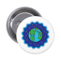 La terre à la conception de nuit badge avec épingle