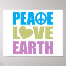La terre d'amour de paix affiche