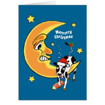 La vache à Noël s'est effondrée au-dessus de la lu Carte De Vœux