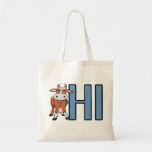 La vache indique salut sacs