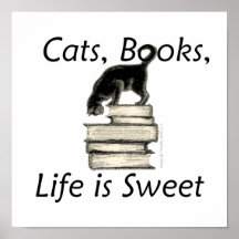 La vie de livres de chats est douce posters