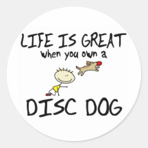 La vie est grand chien de disque adhésifs ronds