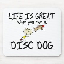 La vie est grand chien de disque tapis de souris
