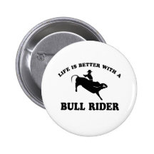 La vie est meilleure avec un cavalier de Taureau Badges Avec Agrafe