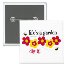 La vie est un jardin badges avec agrafe