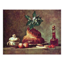 La vie toujours avec la brioche par Chardin Jean-B Bristols Personnalisés