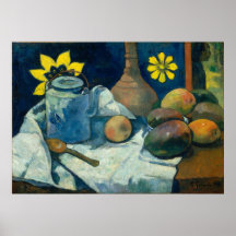 La vie toujours avec la théière et le fruit - Paul Posters