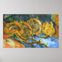 La vie toujours avec quatre tournesols (Van Gogh) Posters