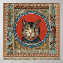 La vie vintage du chat pour des amants de Kitty Posters