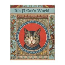 La vie vintage du chat pour des amants de Kitty Toiles Tendues